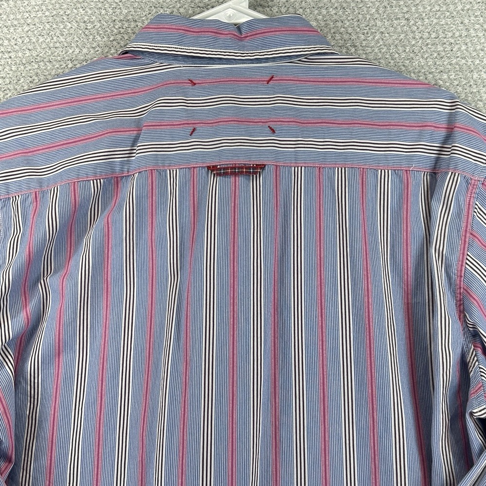 Robert Graham Jeans Button Up Shirt Mens Large Striped Embroidered Diamonds - Picture 7 of 16